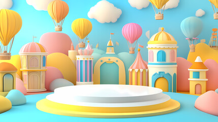 Colorful Fantasy Platform for Product Showcase