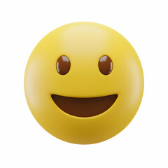 Happy Smiley Face Emoji 3D Render