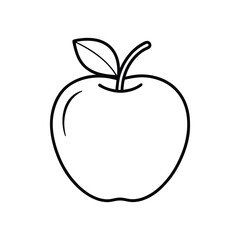 single apple outline line art icon