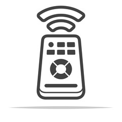 Infrared remote control outline icon transparent vector isolated