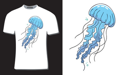 Marine Biology T-Shirt Design with Mockup Template For Print, Poster, Card, Mug, Bag, Invitation And Party.	