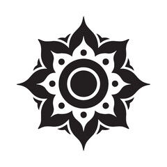 Traditional Chakram silhouette, symbol of precision and skill – Chakram illustration – Minimalist Chakram vector – Weapon silhouette

