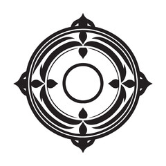 Elegant Chakram silhouette, a weapon of both beauty and power – Chakram illustration – Minimalist Chakram vector – Weapon silhouette

