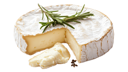 Delicious Camembert Cheese Isolated on White Background - High-Quality Stock Photo