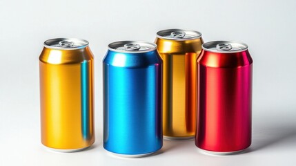 Trio of 330 ml aluminum cans with matte finish, standing side by side on a white background.