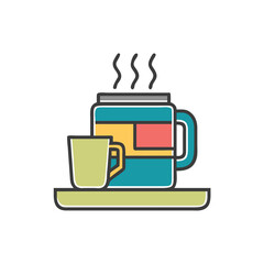 coffee mug on white background for web and graphic design