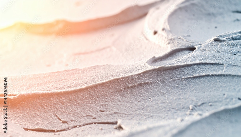 Poster applying textured plaster in an art studio creative process close-up view soft lighting artistic con