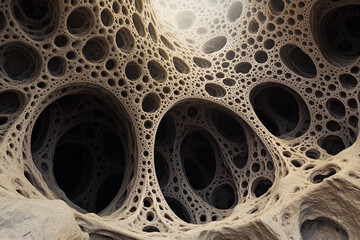 Fractal pattern with numbers creating an enchanting interplay of shapes and shadows in an abstract environment