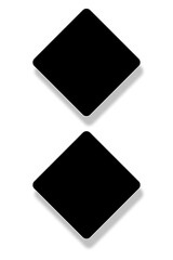 2 Blank round square photo frames in a simple vertical layout. Used as a printable template for photo collage or a mock up for album pictures and photographs collection in a classic flat style.