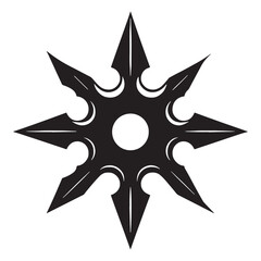 Ninja Shuriken silhouette, the ultimate stealth weapon – Shuriken illustration – Minimalist Shuriken vector – Weapon silhouette

