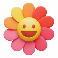 Happy Flower Emoji Illustration Graphic Design