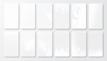 Creative blank card collection showcase modern studio graphic design minimalistic environment top-down view conceptual artistry for digital marketing