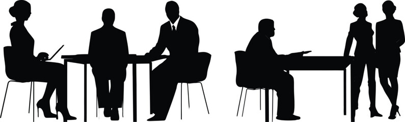 Silhouette Business Meeting People