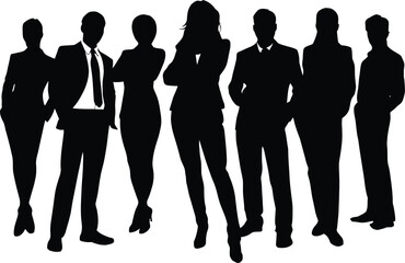 Silhouette of Business Team: Group of Professionals