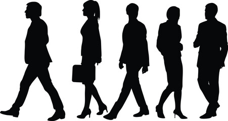 Silhouette of Business People Walking