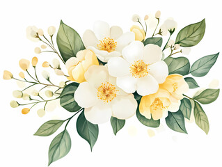 Fototapeta premium Beautiful Watercolor Floral Arrangement