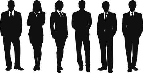 Silhouette of a Diverse Business Team