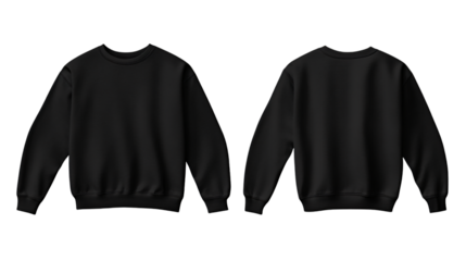 Minimalist Black Crewneck Sweatshirt Mockup for Apparel Design Showcase