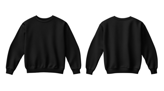 Minimalist Black Crewneck Sweatshirt Mockup for Apparel Design Showcase