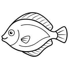 One-Line Flounder Vector Simplicity
