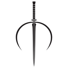 Elegant Sai silhouette, the perfect weapon for hand-to-hand combat – Sai illustration – Minimalist Sai vector – Weapon silhouette

