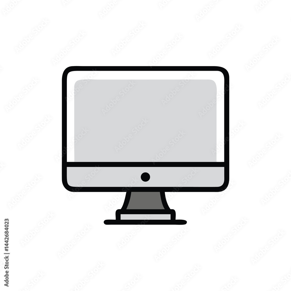 Aufkleber computer monitor on white background for web and graphic design