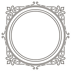 Line curl frame. Modern decorative linear background.