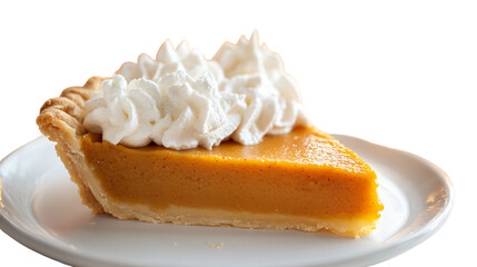 Delicious Pumpkin Pie Slice with Festive Lights, Perfect for Holiday Celebrations