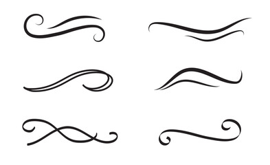 Set of Vintage decorative lines. text dividers. Line border. Lines separators, Borders, Vintage dividers, Underline elements. Vector illustration