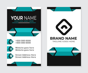  Professional Double-sided creative business card modern and clean template. portrait orientation. Vertical layout. Vector illustration