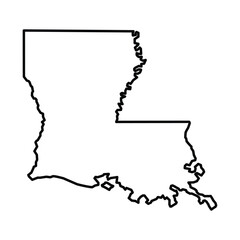 Louisiana State Outline Vector Map