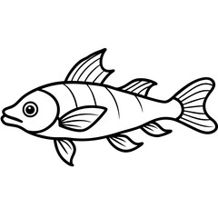 One-Line Lanternfish Vector Artwork