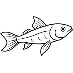 One-Line Lanternfish Vector Artwork