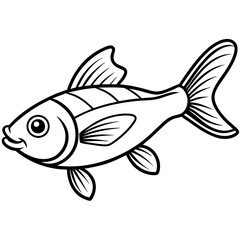 One-Line Lanternfish Vector Artwork
