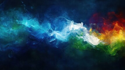 Abstract swirling colors in a dark background, creating a dynamic visual effect.
