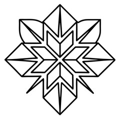 Frosted Hearts Snowflake Line Art