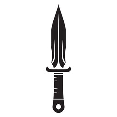 Sharp Throwing Knife silhouette, precision and power in motion – Throwing Knife illustration – Minimalist Throwing Knife vector – Weapon silhouette

