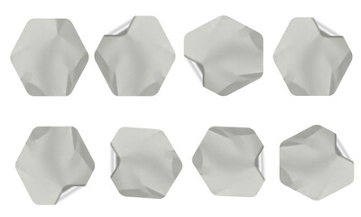 Blank Crumbled Paper Sticker Texture Set