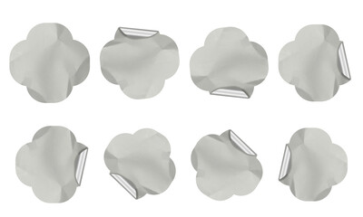 Blank Crumbled Paper Sticker Texture Set