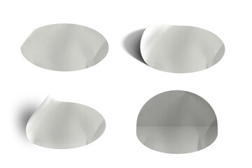 Blank Crumbled Paper Sticker Texture Set