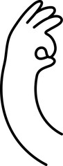 Funky arm with hand okay illustration
