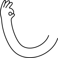 Funky long arm with hand okay illustration