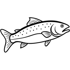 One-Line Trout Vector Design