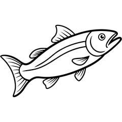 One-Line Trout Vector Design
