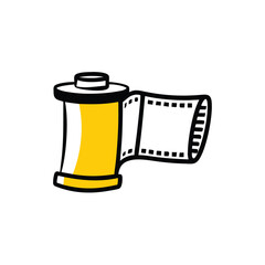 film roll analog film on white background for web and graphic design
