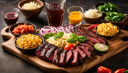 Grilled Meat Feast: A Delicious Spread of Food