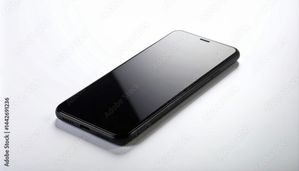 Aufkleber mobile device showcase studio setting product photography minimalistic environment top-down view tec
