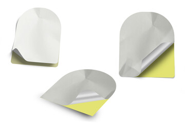 Blank Crumbled Paper Sticker Texture Set