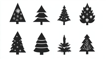 Christmas Tree Icons Set (1)