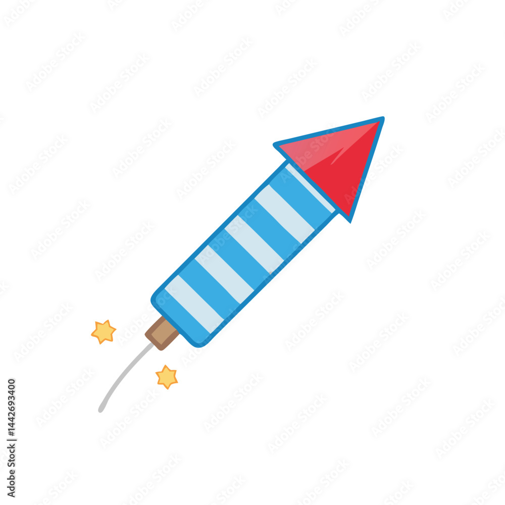 Poster firework rocket new year fireworks on white background for web and graphic design
